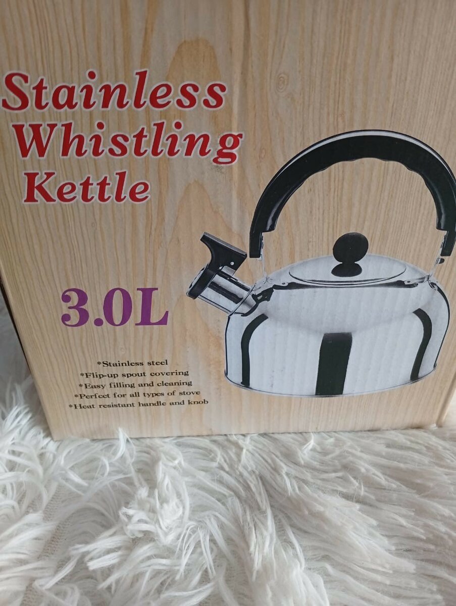 Portable Stainless Steel Whistling Kettle - 3 Liters