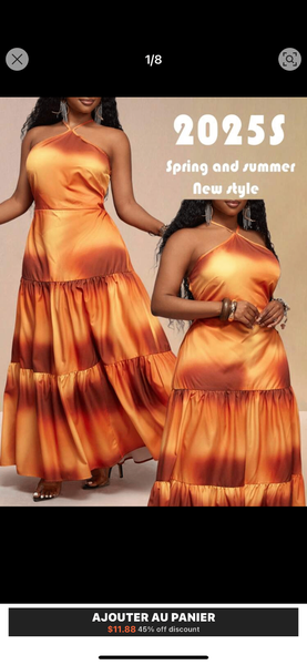 Robe Maxi Été Orange