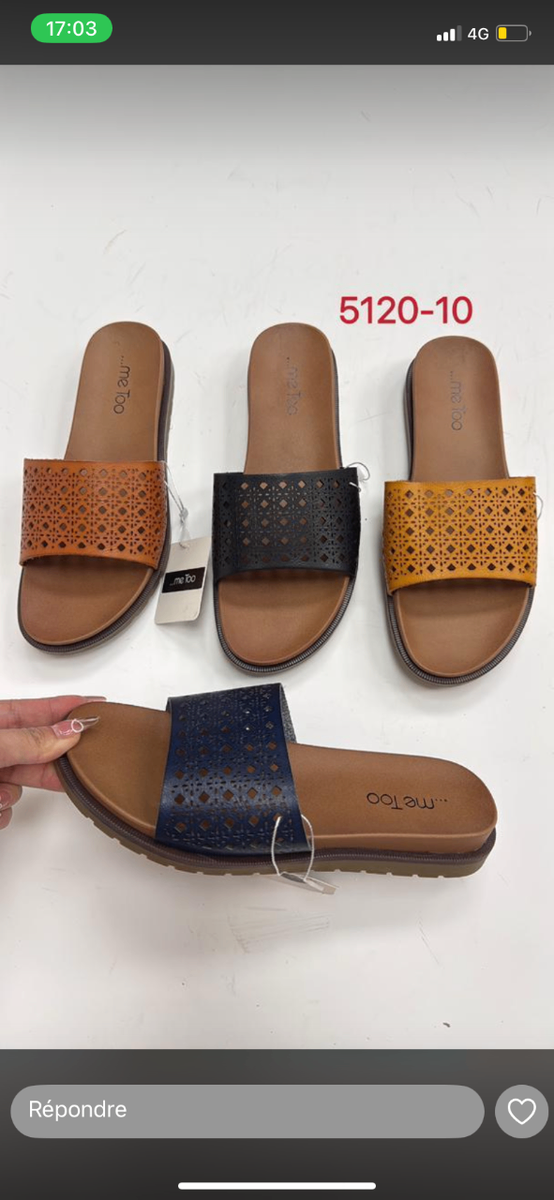 Sandales plates en cuir perforé