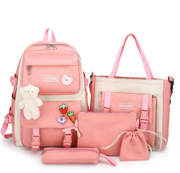 Ensemble Sacs à Dos Rose 6 Pièces