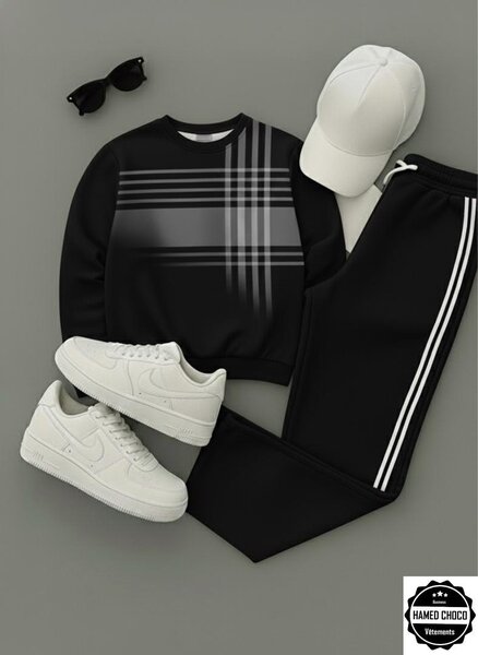 Ensemble Sportif Noir et Blanc