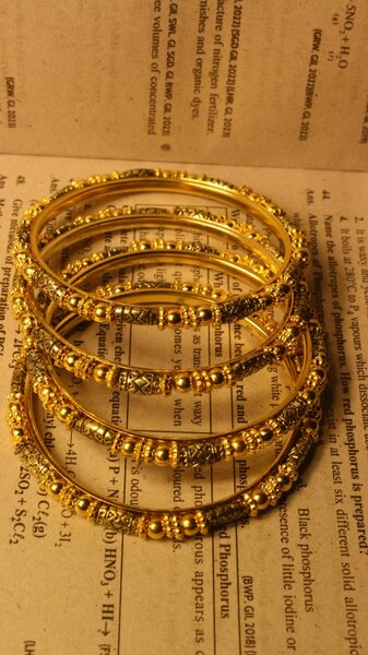 Unique Antique Golden Pearls Design Bangles