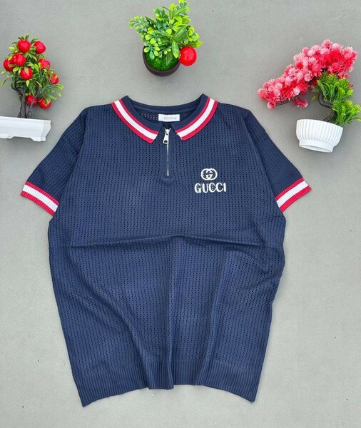 Polo bleu élégant homme