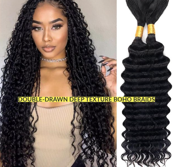Double-Drawn Deep Texture Boho Braids! 