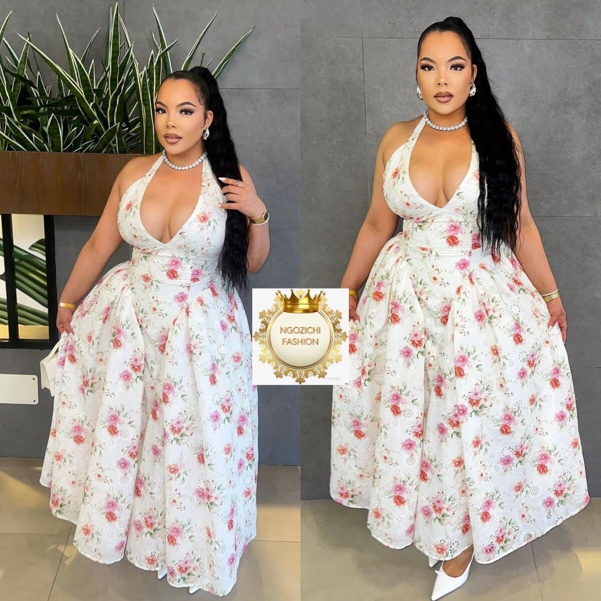 Robe élégante à fleurs