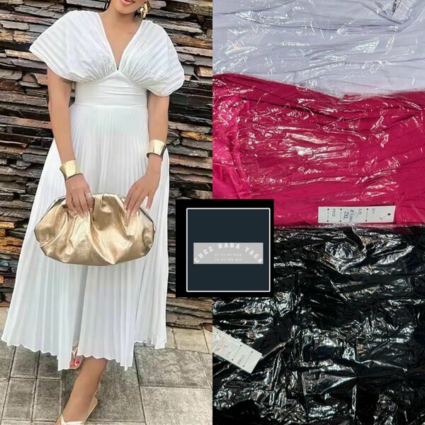 Robe plissée femme blanche