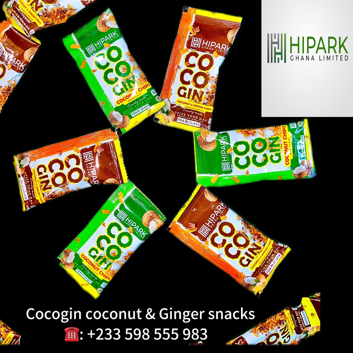 Cocogin coconut and ginger chips