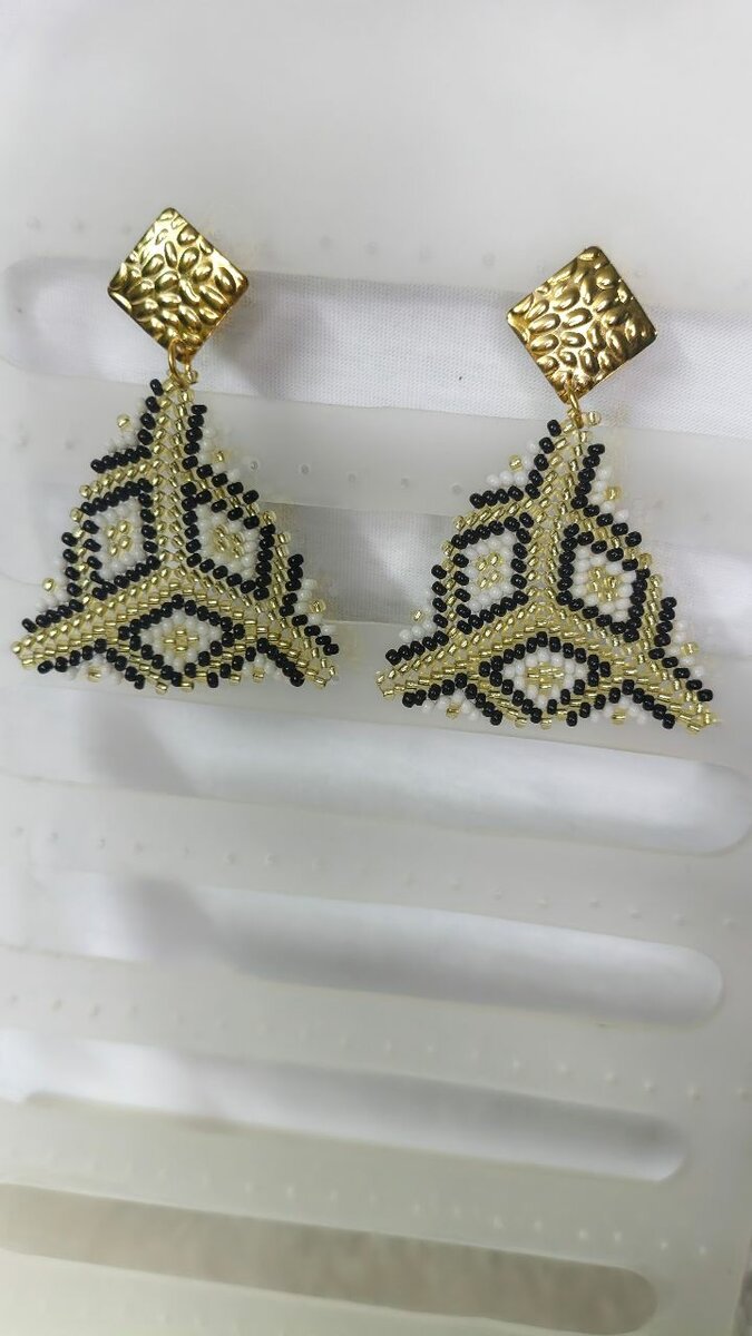 Boucles d'oreilles perles géométriques