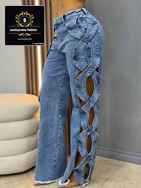 Jean tendance découpé