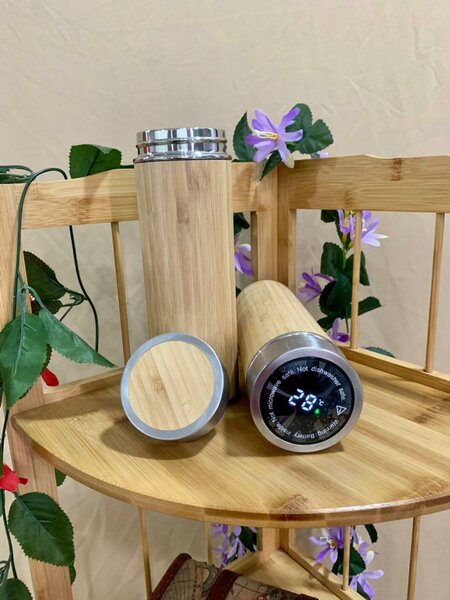 Bamboo temperature flask