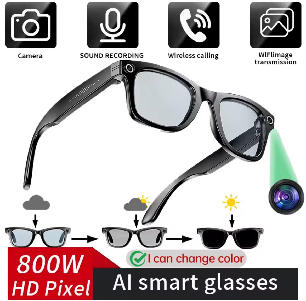 Lunettes intelligentes AI HD