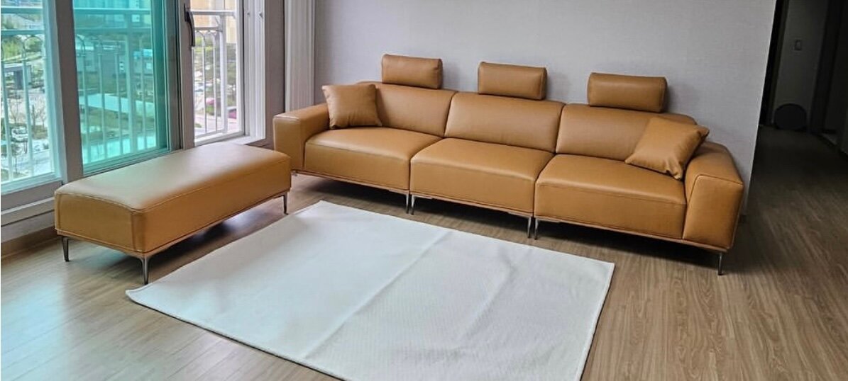 Canapé d'angle en cuir moderne