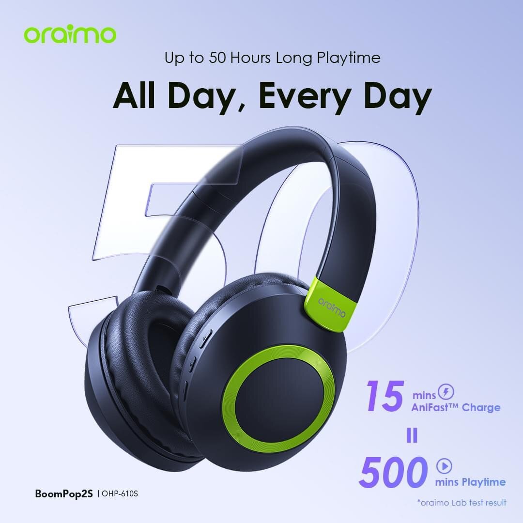 Oraimo Boompop 2S Noise Canceling Wireless Headphone