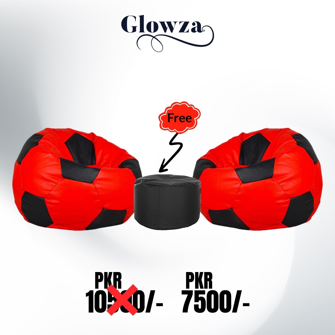 Football Bean Bags (2 Football bean bag with free stool)