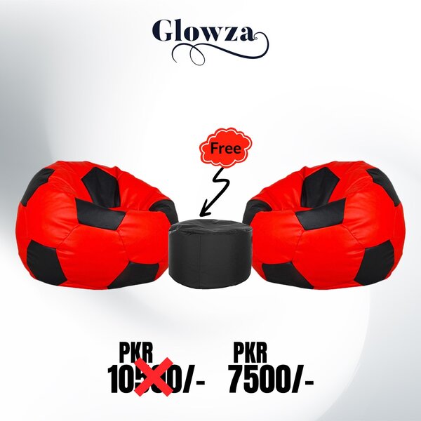 Football Bean Bags (2 Football bean bag with free stool)