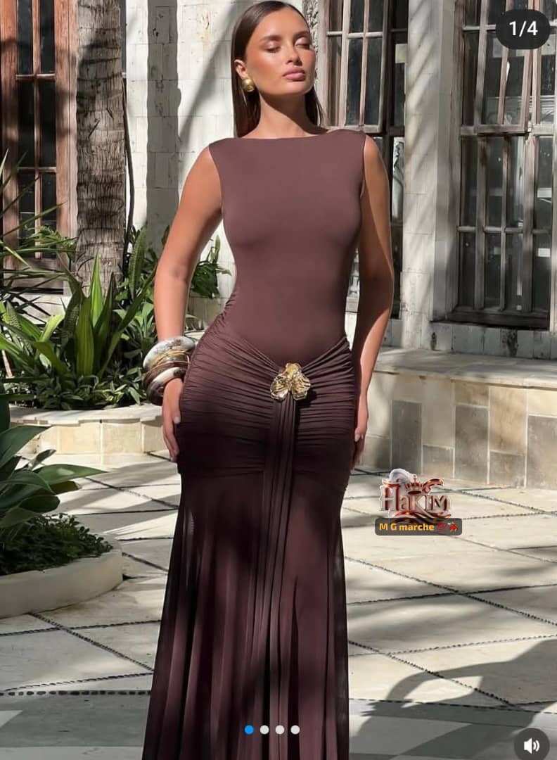 Robe Longue Élegante Drapée