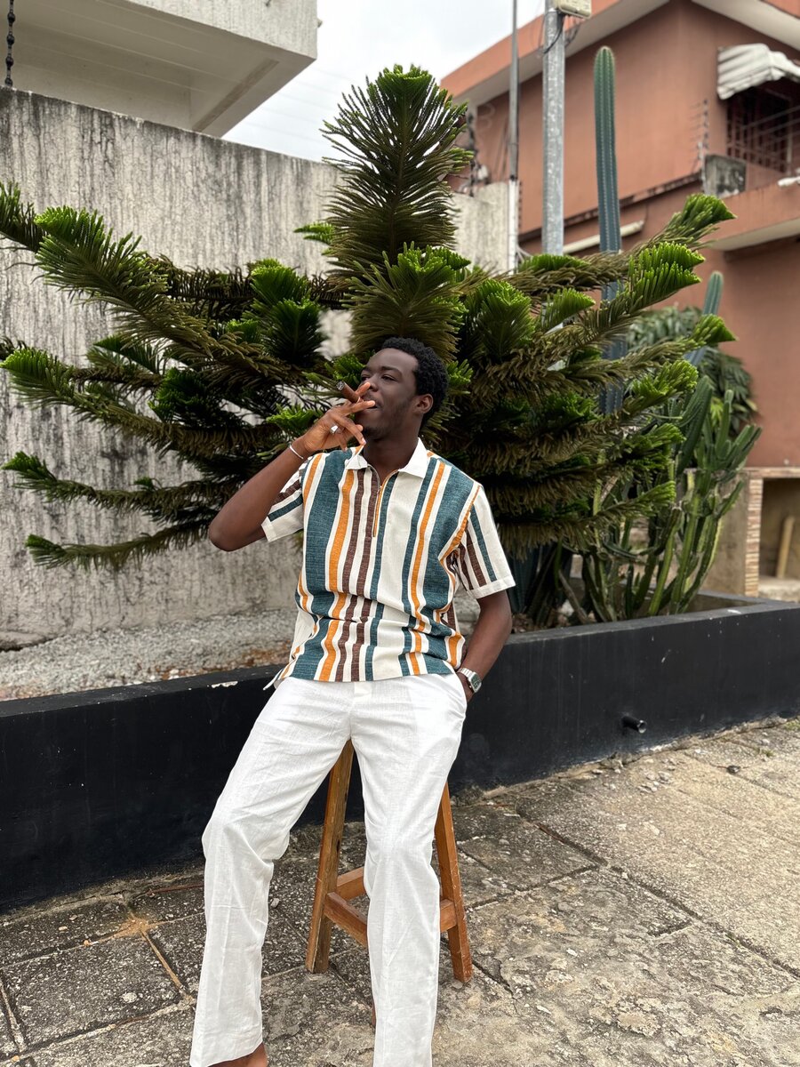 Chemise rayée décontractée unisexe