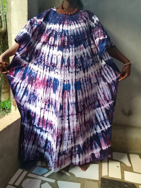 Robe longue tie-dye colorée