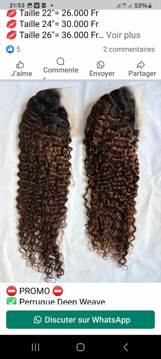 Perruque Deep Weave Bouclée