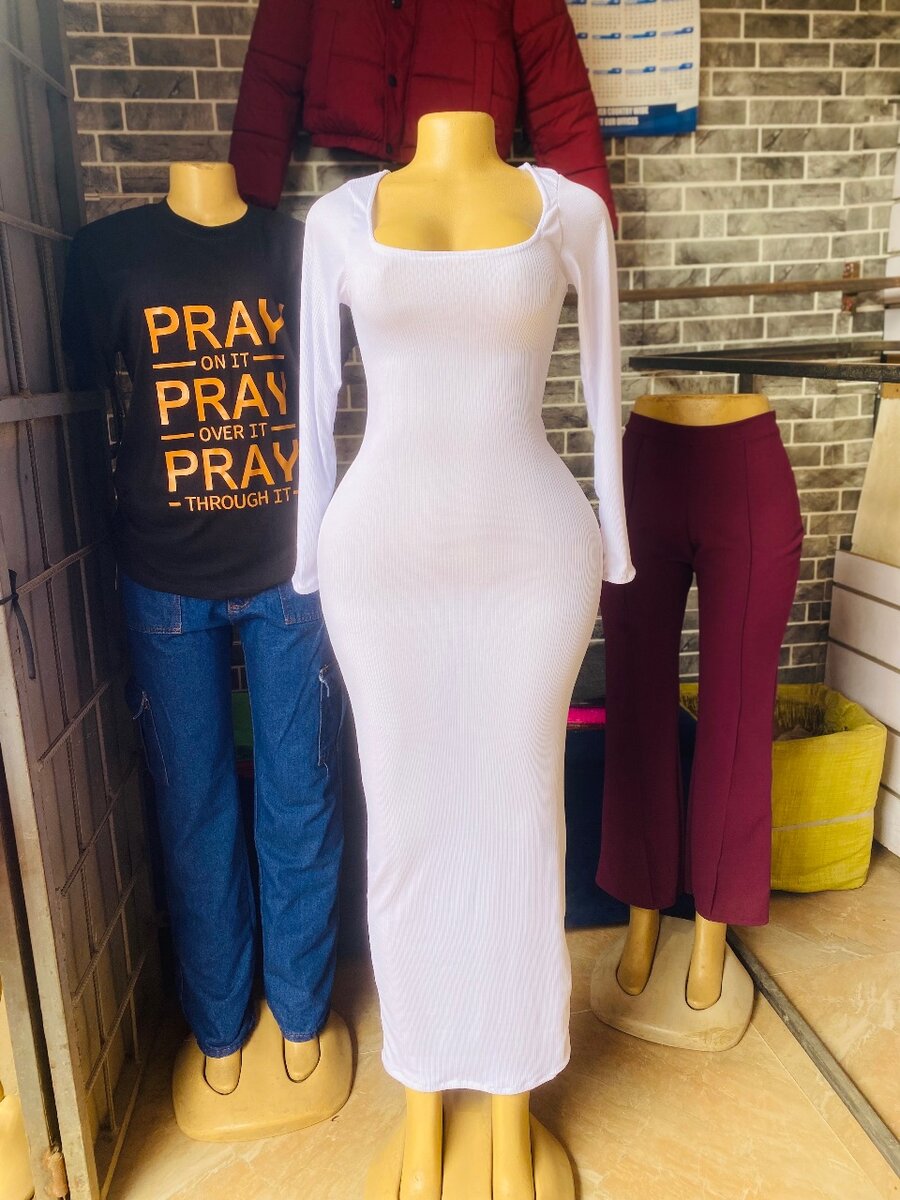 Long sleeved body cone dress