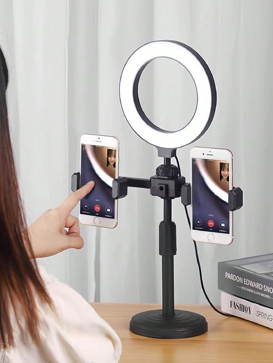 Dual Phone Ring Light Stand