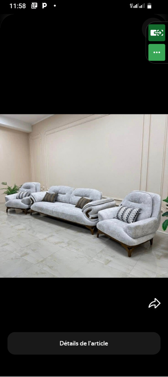 Ensemble canapé moderne gris