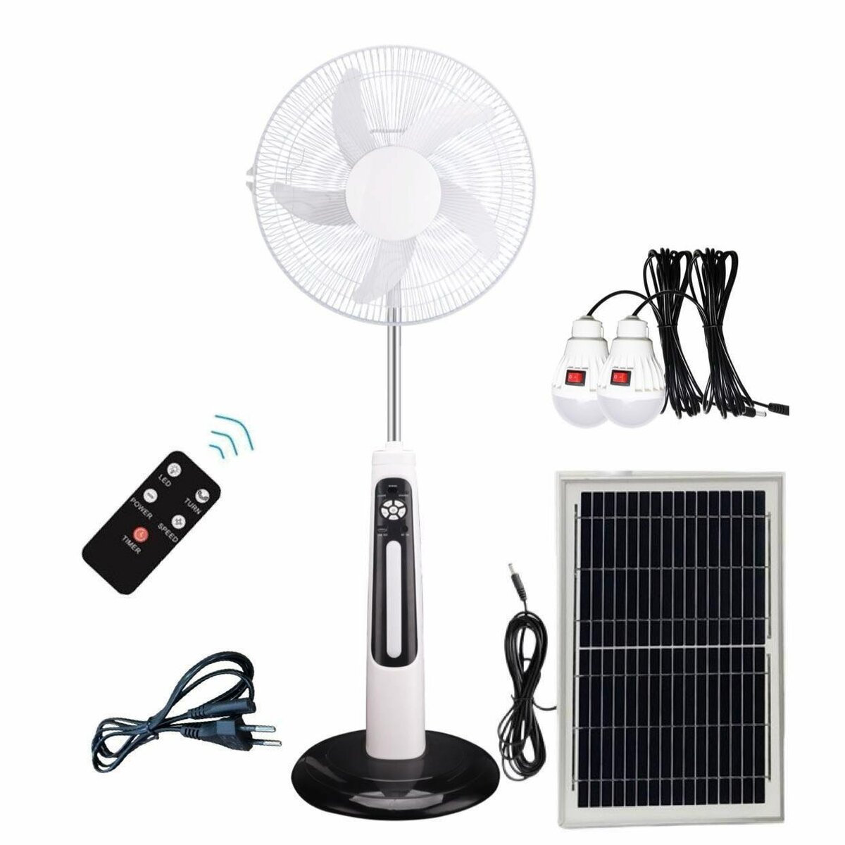 Rechargeable solar fan
