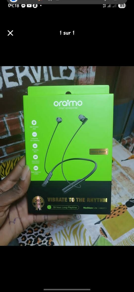 Écouteurs Oraimo Bluetooth