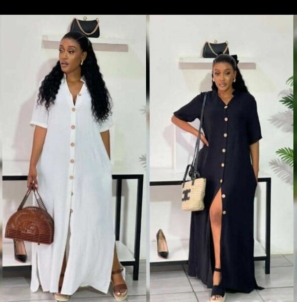 Robe Maxi Élégante Boutonnée