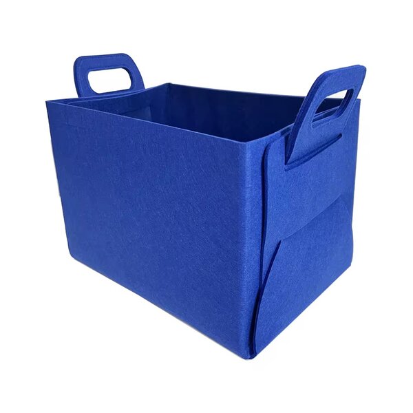 Panier de rangement bleu en tissu
