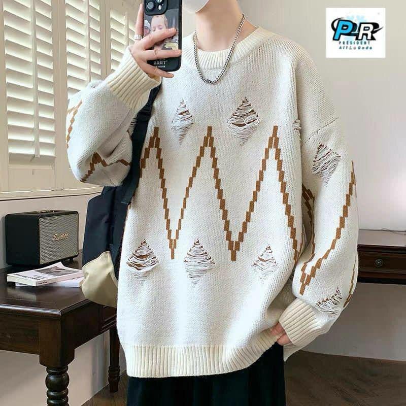 Pull oversize géométrique