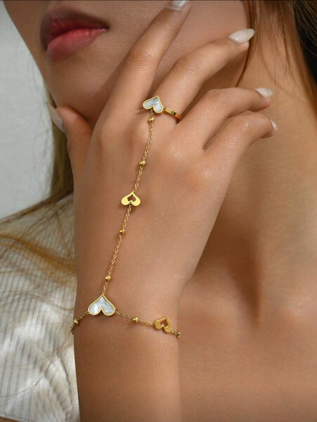 Bijou Main Chaîne Or Coeur