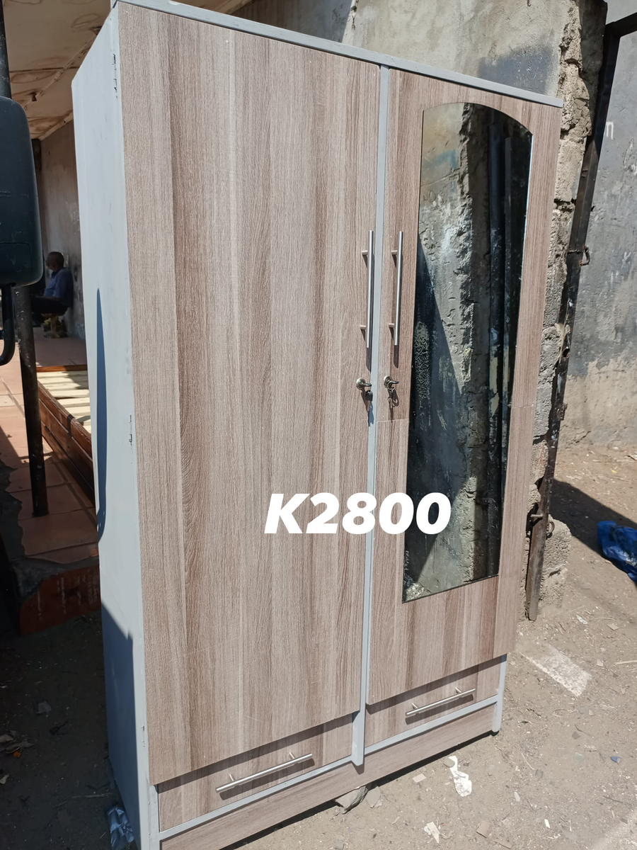 light brown wardrobe with mirror 1 section