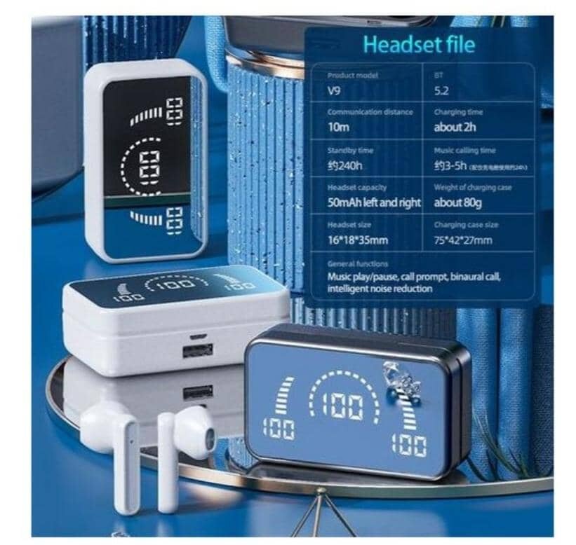 Écouteurs sans fil avec écran LED