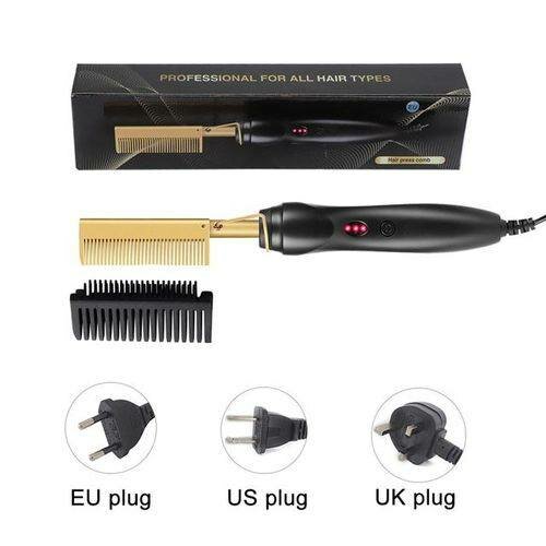 Professional hair straightener heated electric styling comb