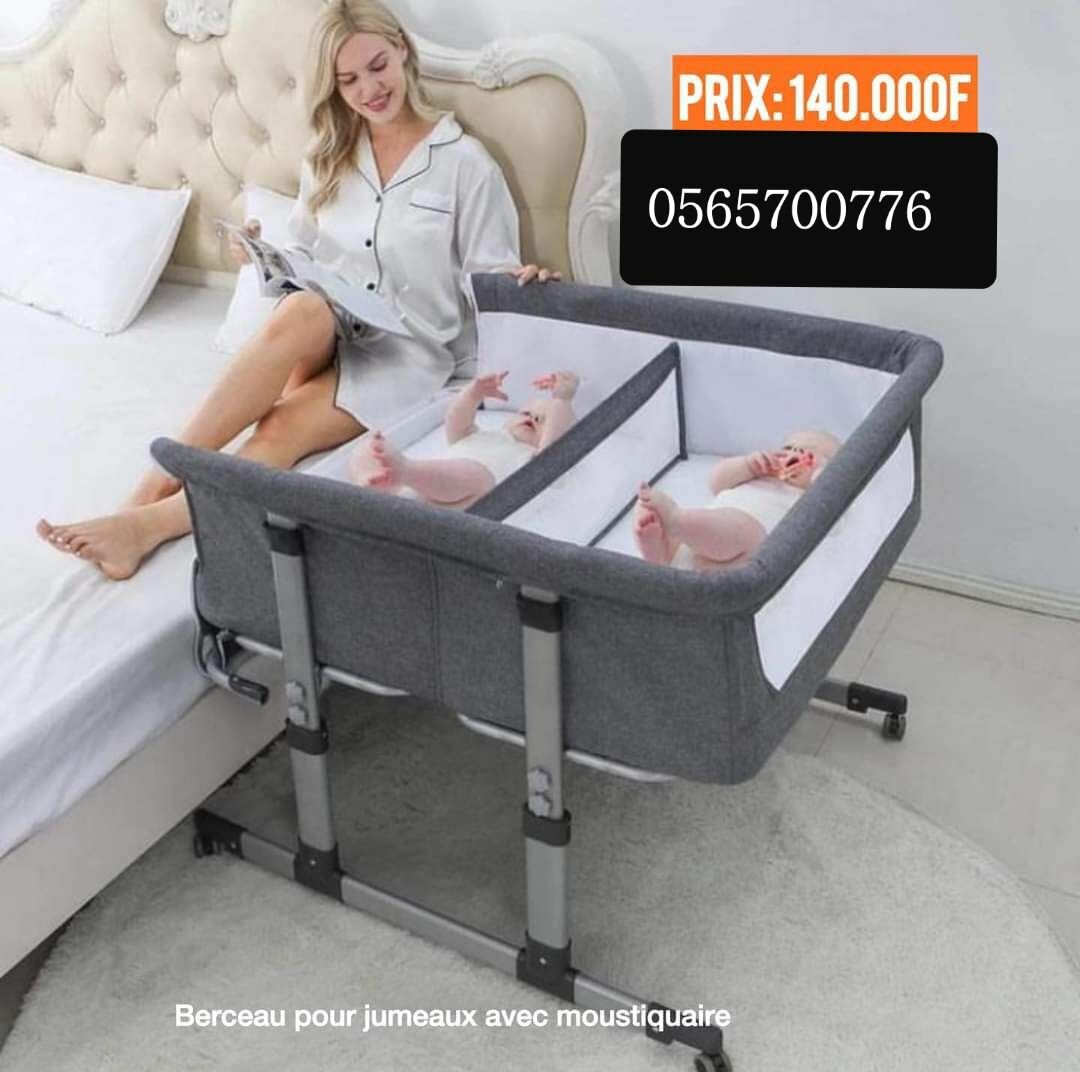 Berceau lit jumeaux avec moustiquaire