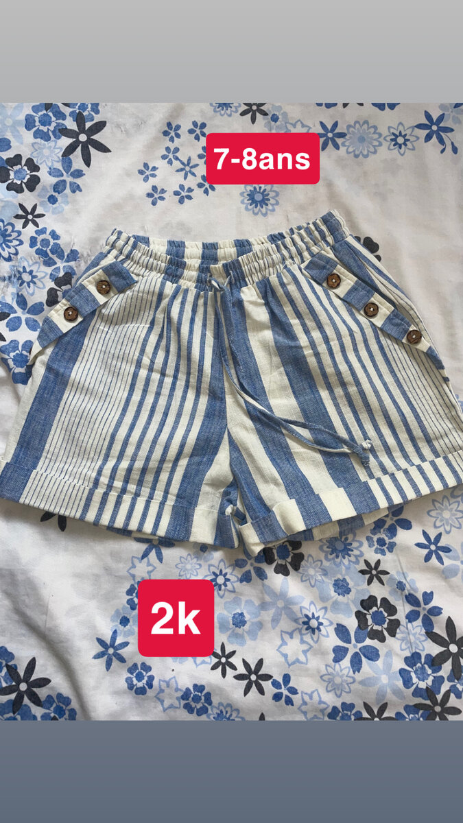 Shorts rayés enfant été