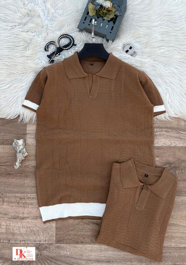 Polo en Tricot Rayé Élégant