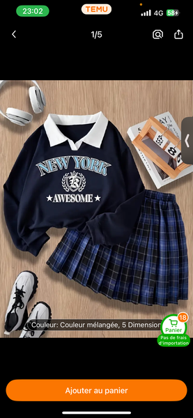 Ensemble Sweat et Jupe Plissée