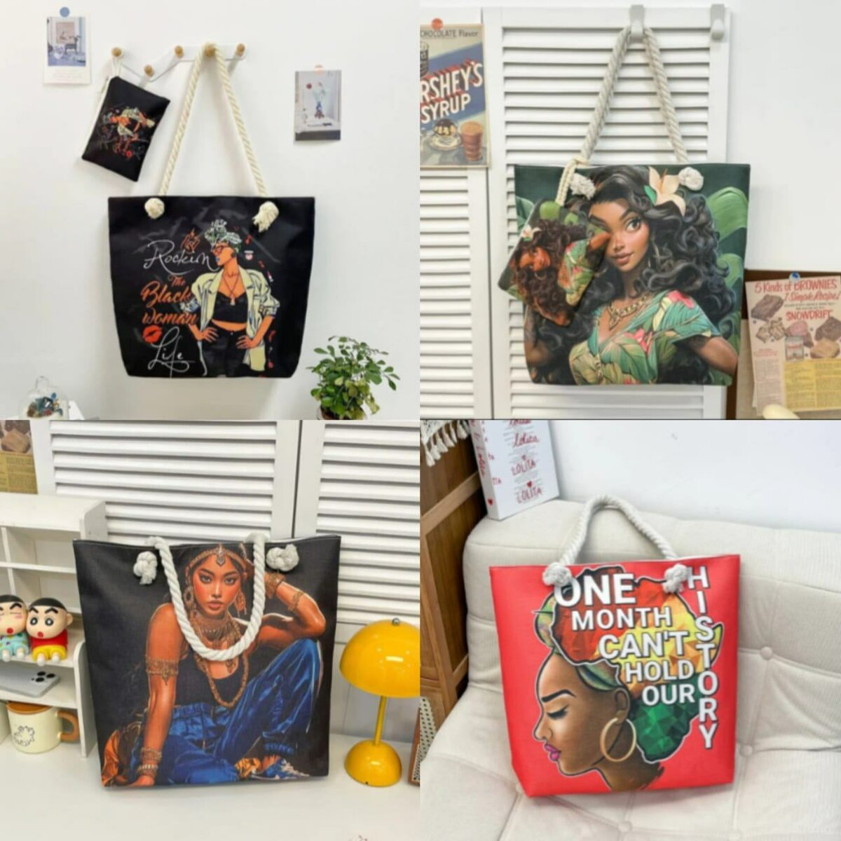 Sac cabas artistique en toile