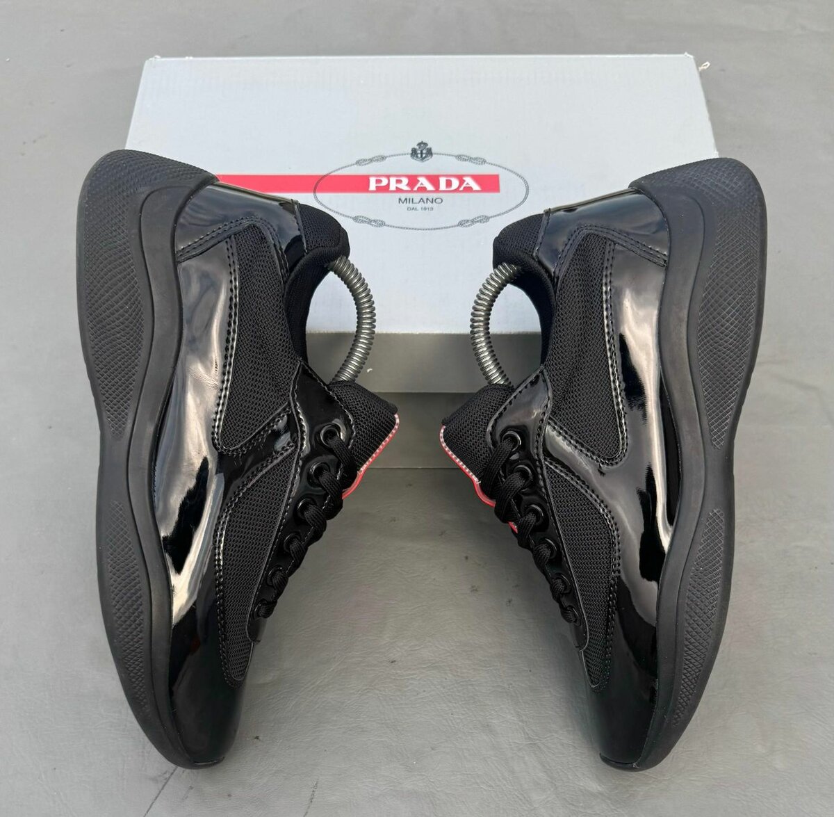 Prada Black Patent Sneakers