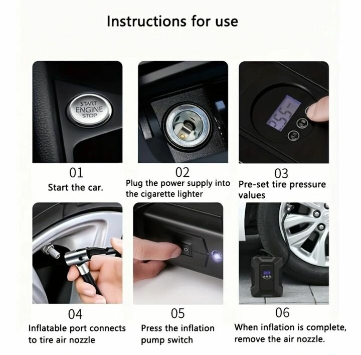 Versatile Portable Air Compressor Pump with Digital Gauge