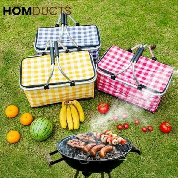 Insulated Picnic Basket Cooler Bag with Leak-Proof Liner