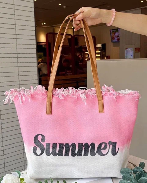 Sac d'été en paille avec franges