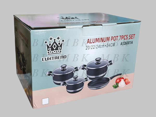 Ensemble de Casseroles en Aluminium 7 Pièces Luxtrend
