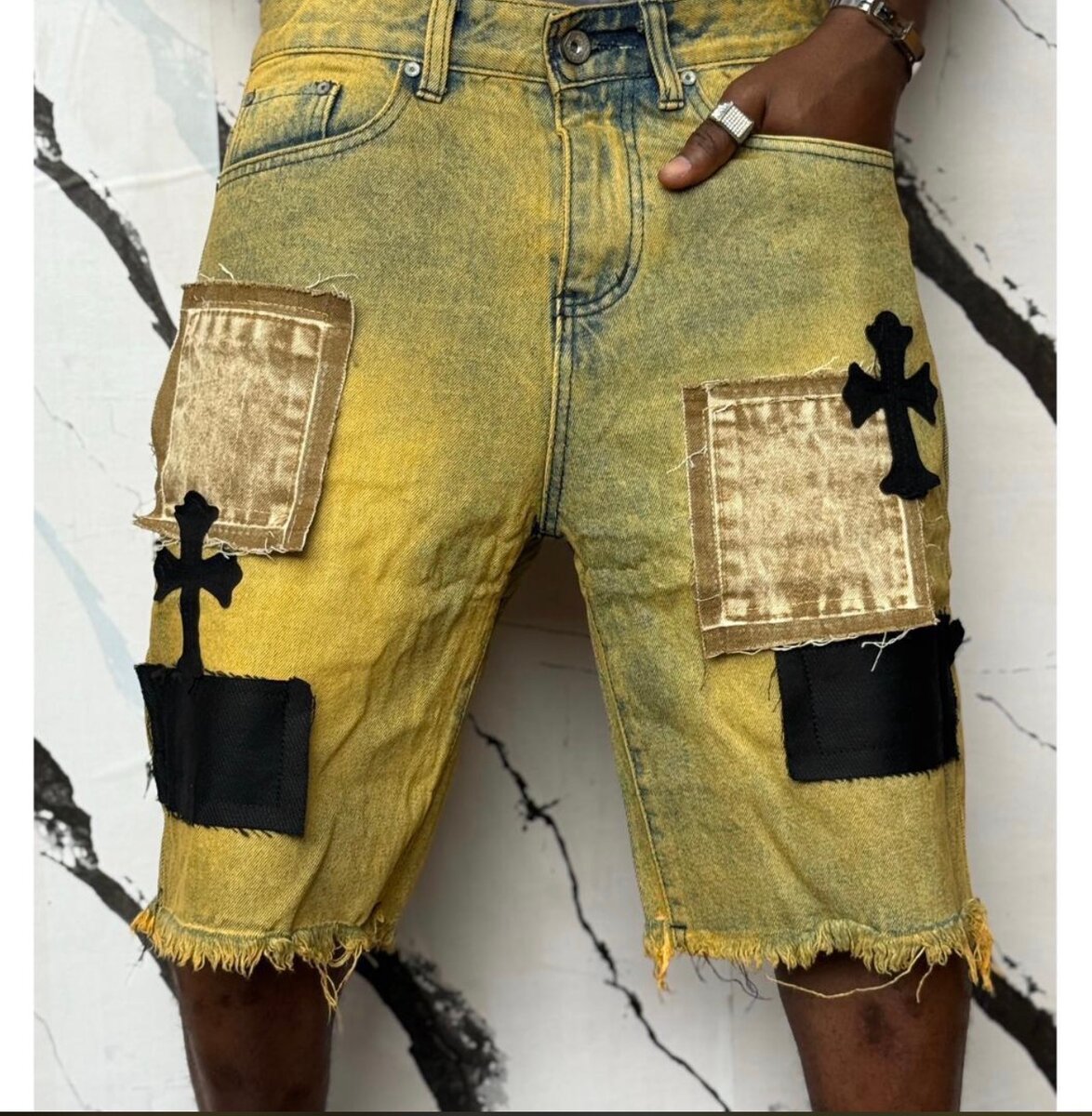 Shorts en denim décontractés brodés