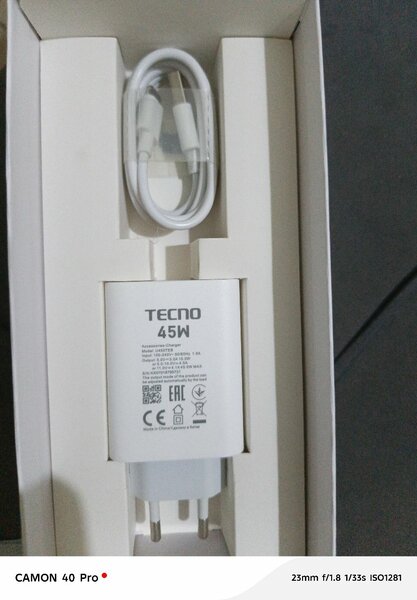 Chargeur rapide Tecno 45W