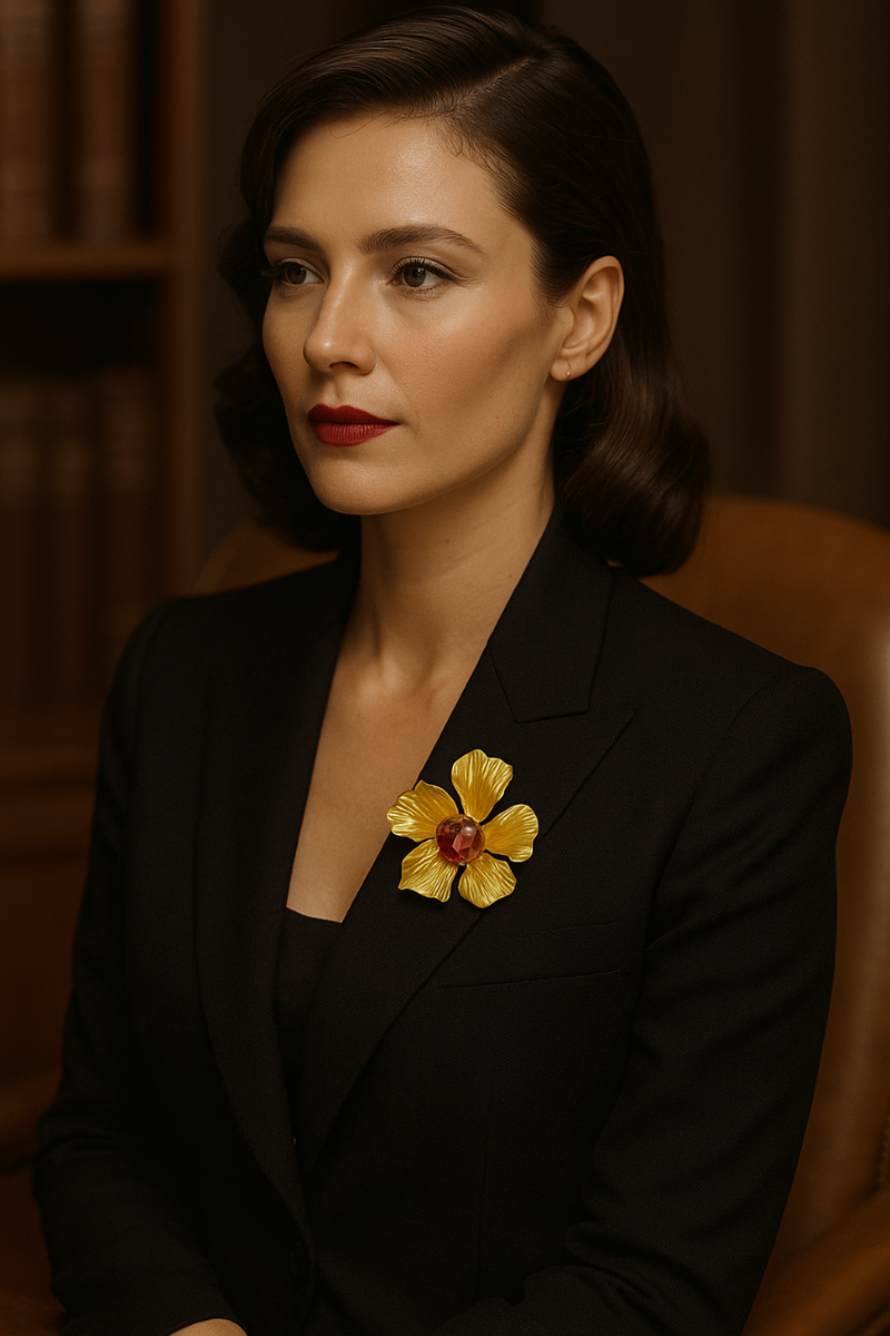 Broche Fleur Dorée Éclatante