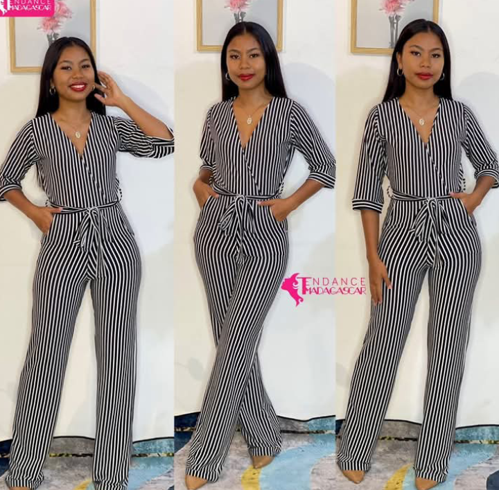 Combinaison rayée femme chic
