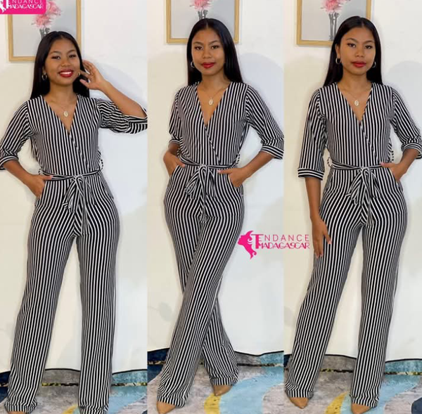 Combinaison rayée femme chic